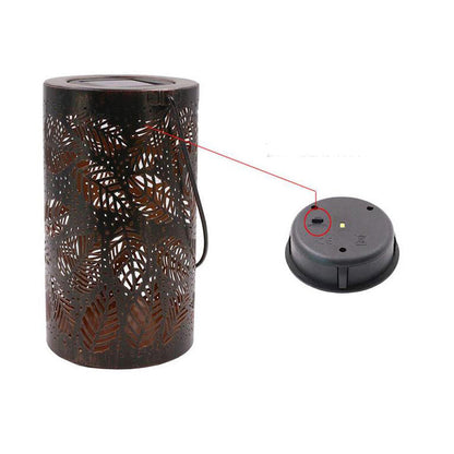 Garden Lantern Solar-Powered Sunflower & Butterfly Pattern Weatherproof