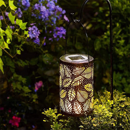 Garden Lantern Solar-Powered Sunflower & Butterfly Pattern Weatherproof