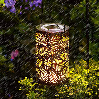 Garden Lantern Solar-Powered Sunflower & Butterfly Pattern Weatherproof