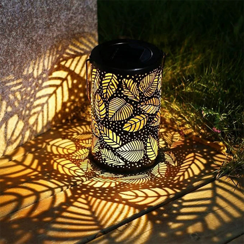 Garden Lantern Solar-Powered Sunflower & Butterfly Pattern Weatherproof