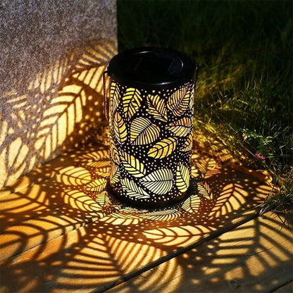 Garden Lantern Solar-Powered Sunflower & Butterfly Pattern Weatherproof