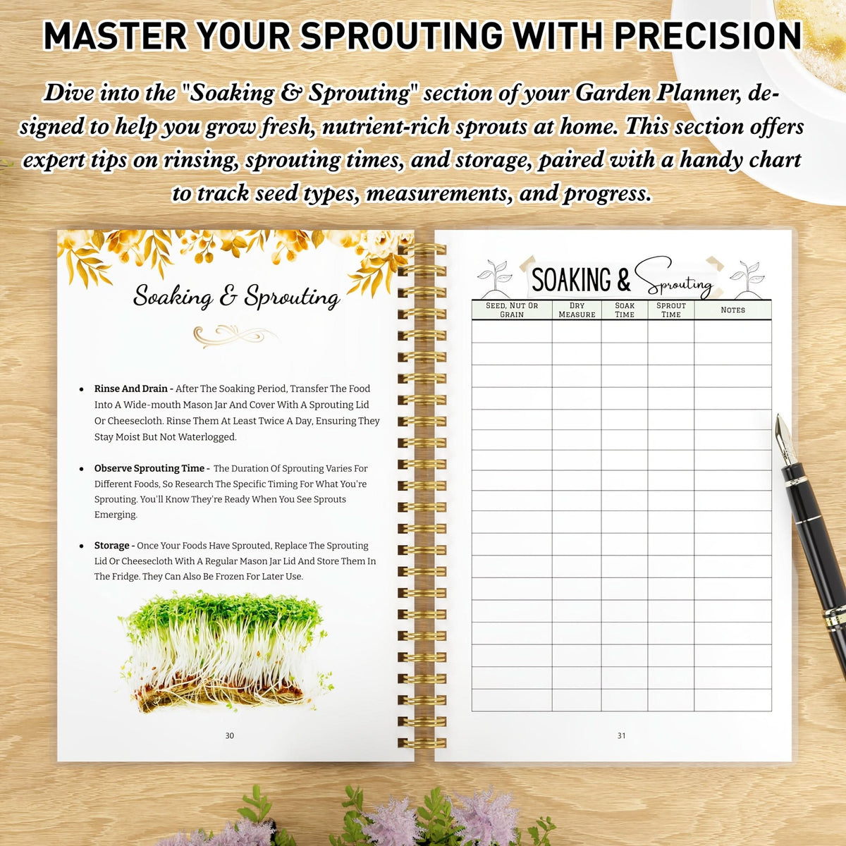 Garden Planner A5 Undated Spiral-Bound Plant Care Tracker