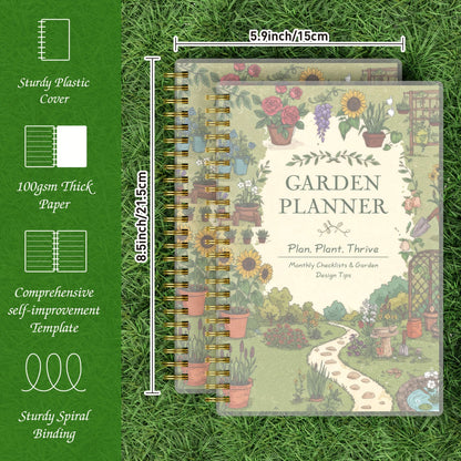 Garden Planner A5 Undated Spiral-Bound Plant Care Tracker