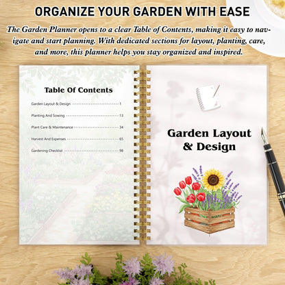 Garden Planner A5 Undated Spiral-Bound Plant Care Tracker