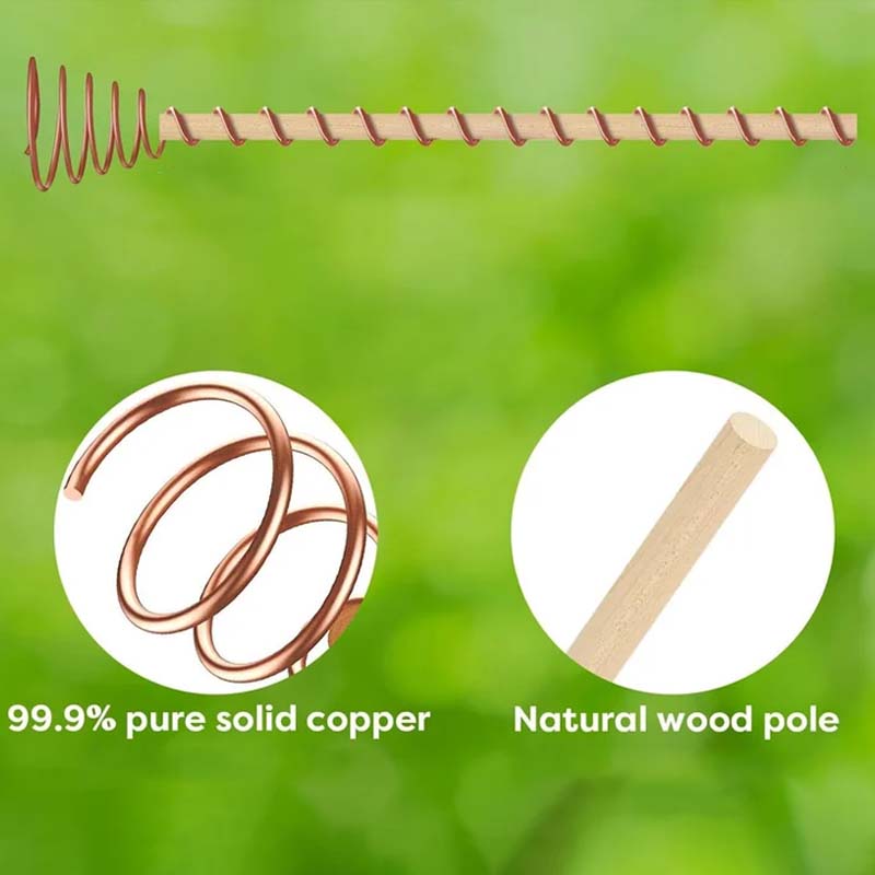 Garden Plant Stakes Pure Copper Set of 5