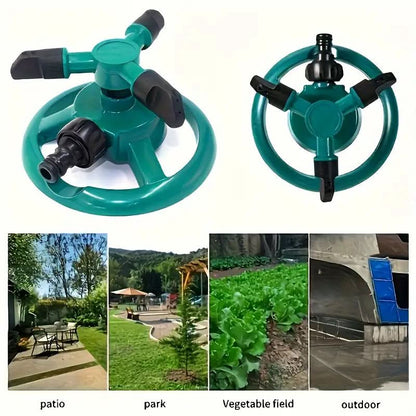 Garden Sprinkler 360° Rotating Spray Stable Base Hose Connector