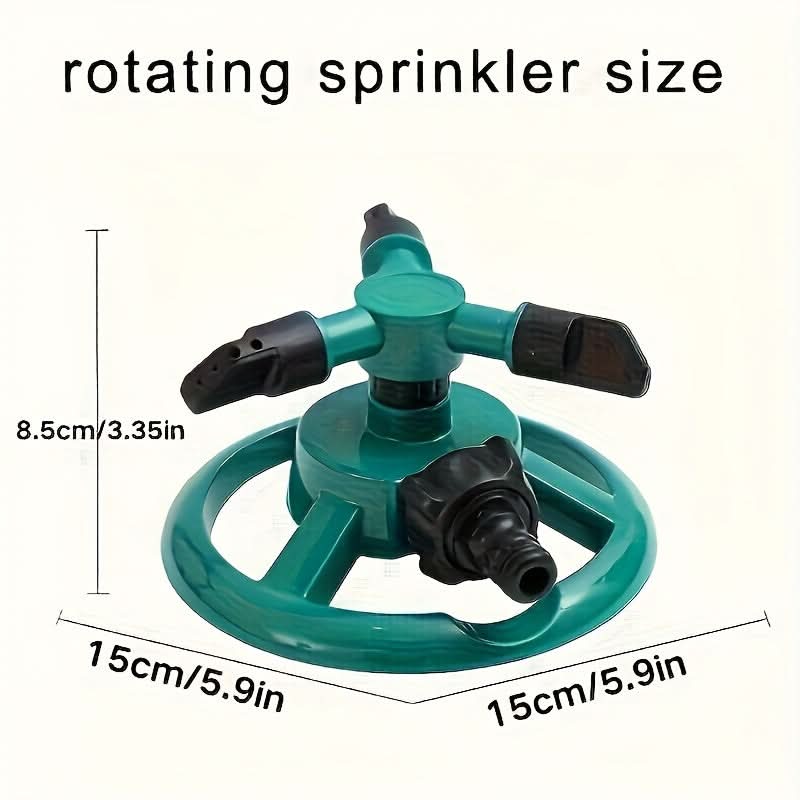 Garden Sprinkler 360° Rotating Spray Stable Base Hose Connector