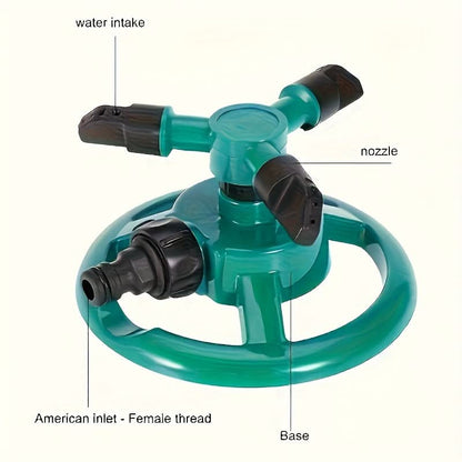Garden Sprinkler 360° Rotating Spray Stable Base Hose Connector