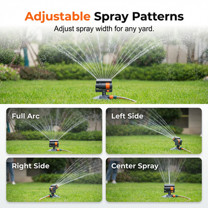 Garden Sprinkler Adjustable Spray Weighted Base & Dirt Filter