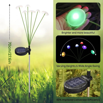 Garden Stake Lights Solar Mushroom LED Set of 2