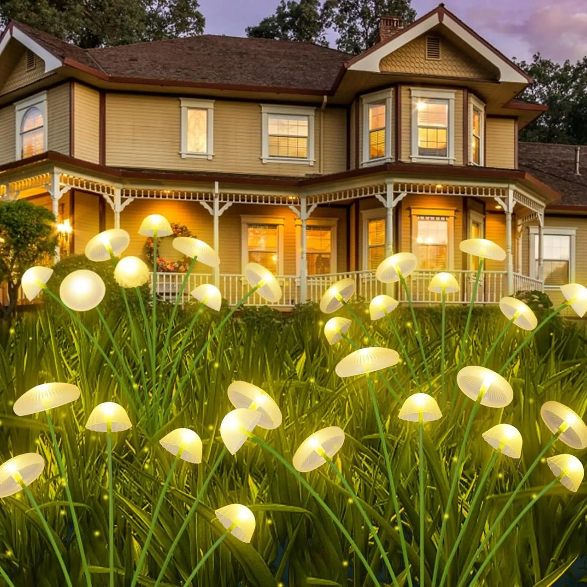 Garden Stake Lights Solar Mushroom LED Set of 2