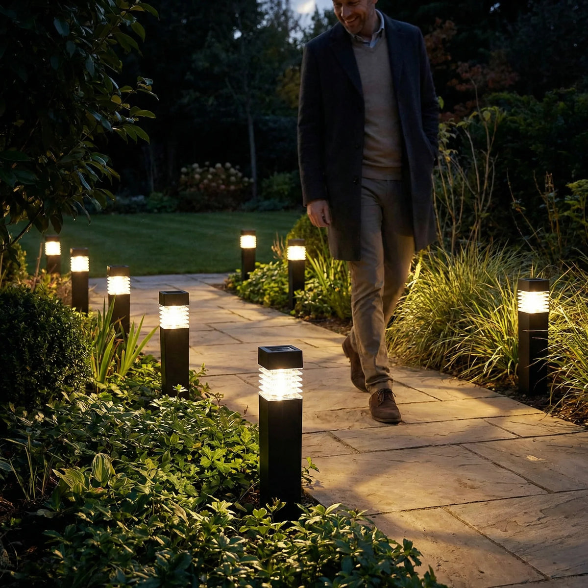 Garden Stake Lights Solar Powered LED Automatic Dusk Activation