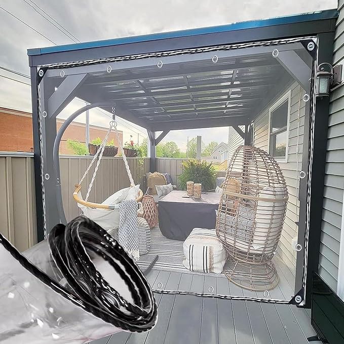 Garden Tarp Transparent Tear-Resistant Reinforced Grommets