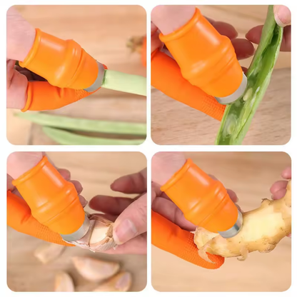 Garden Thumb Blades Curved Stainless Steel Silicone Holder