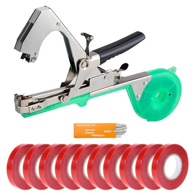 Garden Tying Tool One-Handed Adjustable Includes Bands & Staples