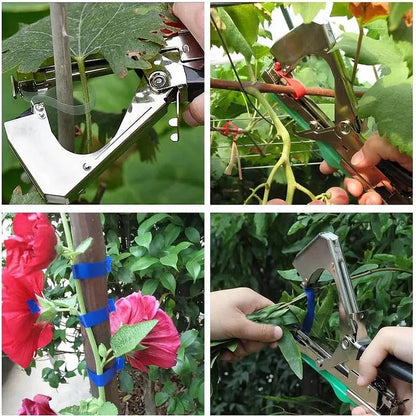 Garden Tying Tool One-Handed Adjustable Includes Bands & Staples