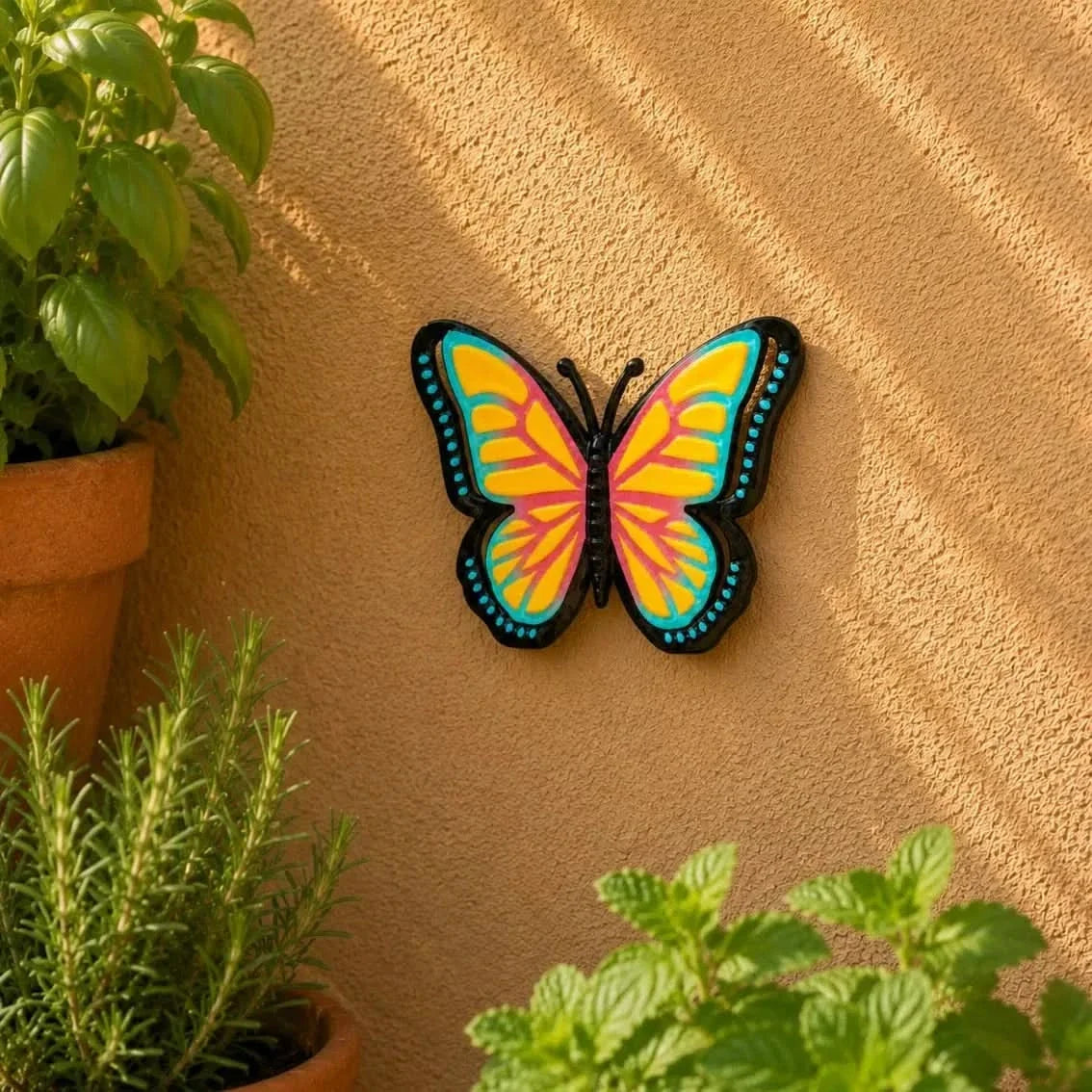 Garden Wall Decor Hand-Painted Weatherproof Metal Set of 3