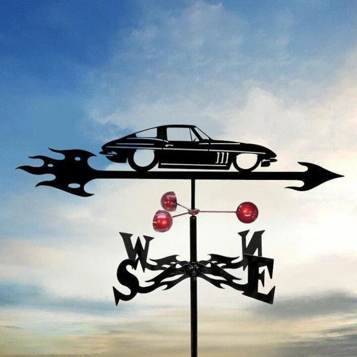 Garden Weather Vane Witch Figure Weatherproof Rotating Wind Indicator