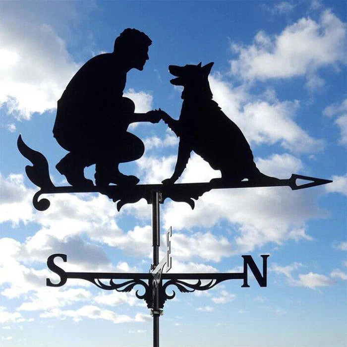 Garden Weather Vane Witch Figure Weatherproof Rotating Wind Indicator