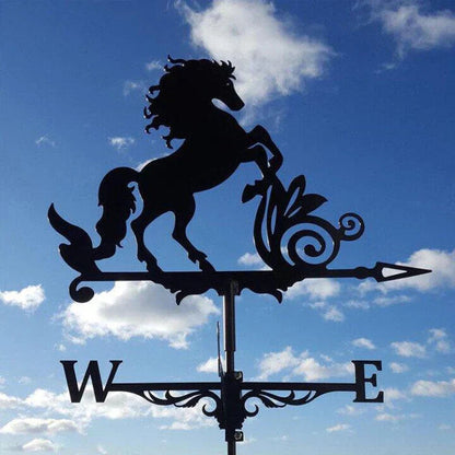 Garden Weather Vane Witch Figure Weatherproof Rotating Wind Indicator