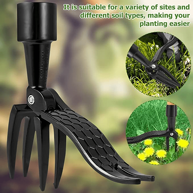 Garden Weed Puller Four-Claw Foot Pedal Rust-Resistant Steel