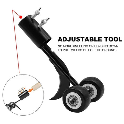 Garden Weed Remover Adjustable Handle & Wheels