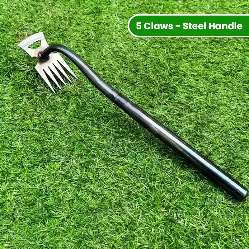 Garden Weed Remover Stainless Steel Claws & Ergonomic Handle