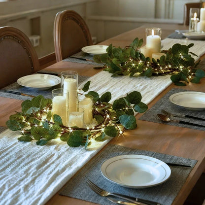 Garland Lights Artificial Foliage Warm White Twinkle Modes