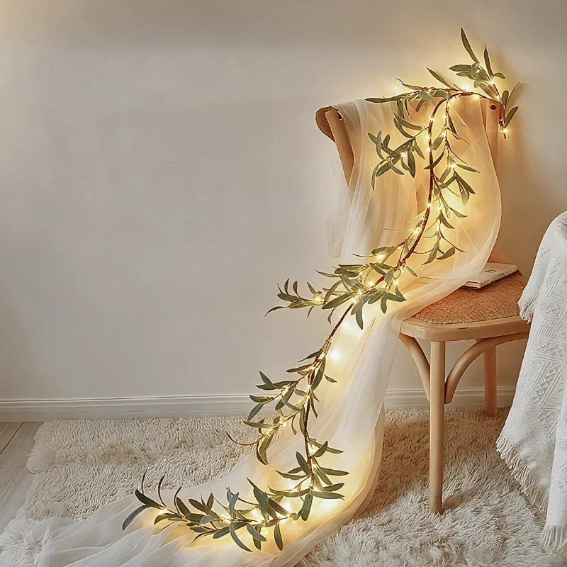 Garland Lights Artificial Foliage Warm White Twinkle Modes