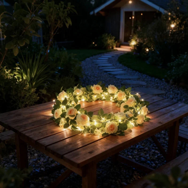 Garland Lights Artificial Foliage Warm White Twinkle Modes