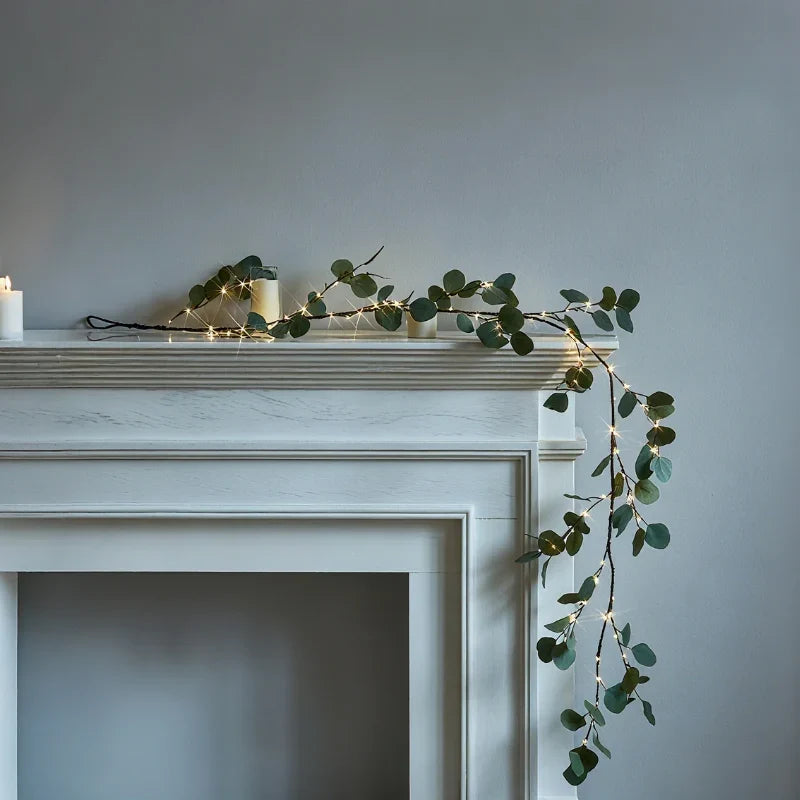 Garland Lights Artificial Foliage Warm White Twinkle Modes