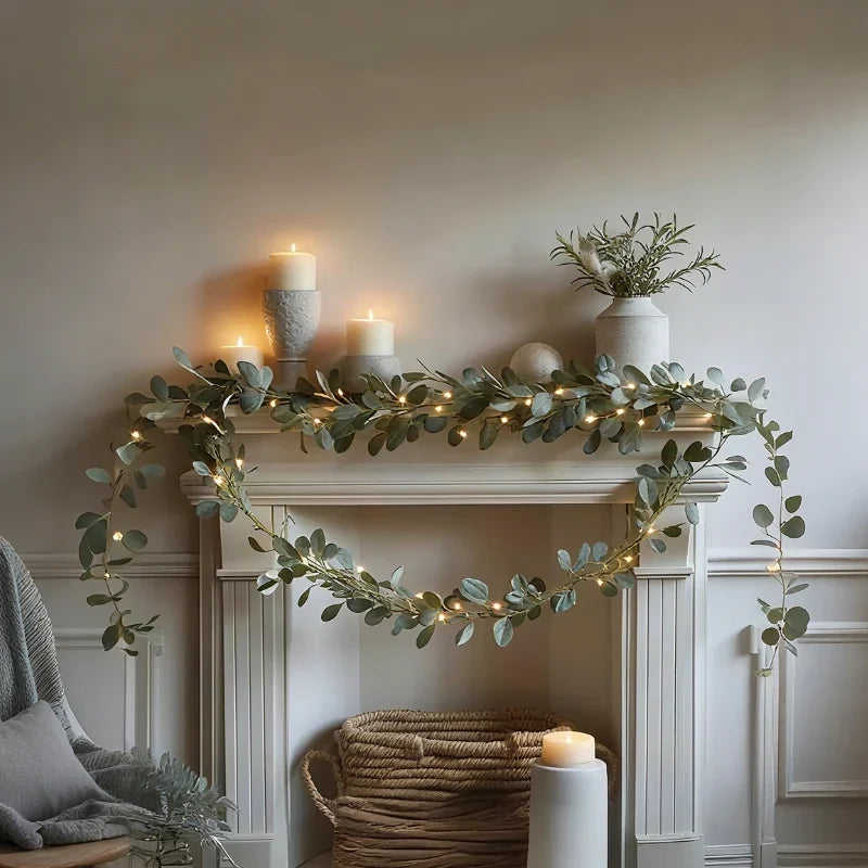 Garland Lights Artificial Foliage Warm White Twinkle Modes