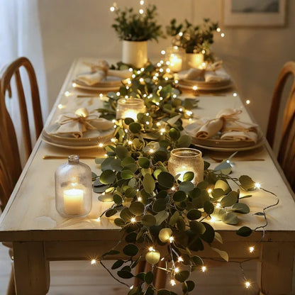 Garland Lights Artificial Foliage Warm White Twinkle Modes