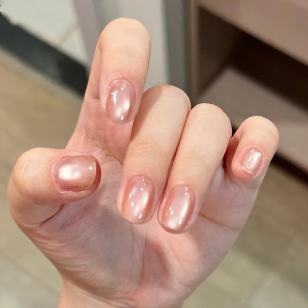 Gel Nail Enhancements Cat Eye Glossy Finish