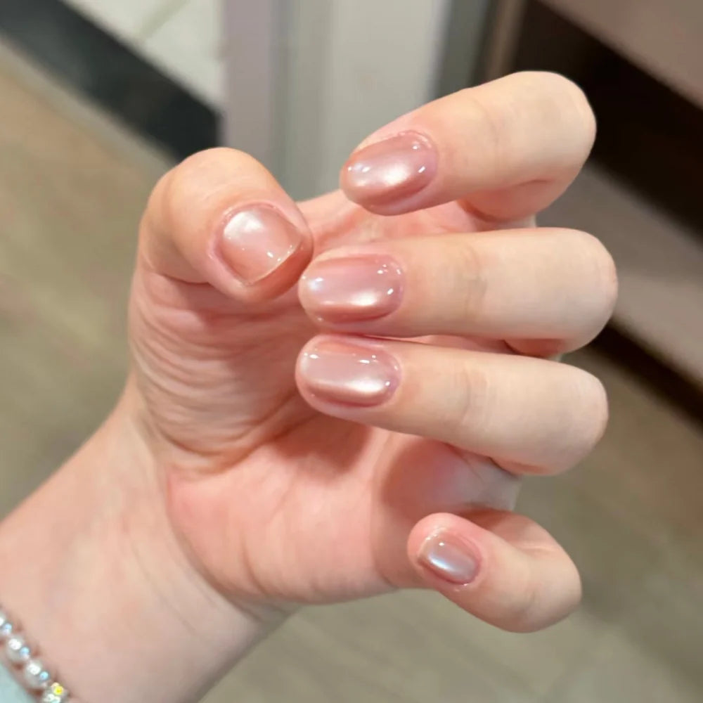 Gel Nail Enhancements Cat Eye Glossy Finish