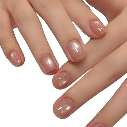 Gel Nail Enhancements Cat Eye Glossy Finish