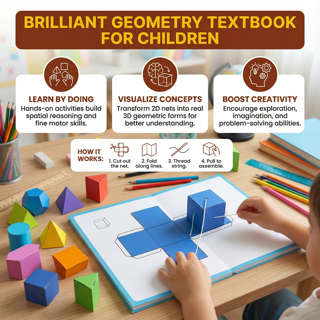 Geometry Book 3D Pull-String Models