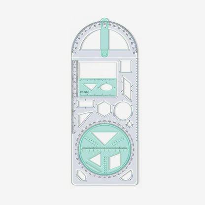 Geometry Ruler Rotatable Protractor Compass & Templates