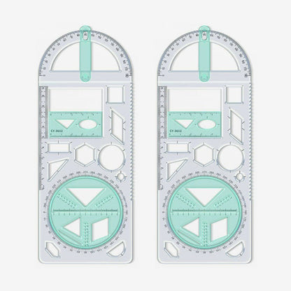 Geometry Ruler Rotatable Protractor Compass & Templates