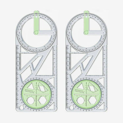 Geometry Ruler Rotatable Protractor Compass & Templates