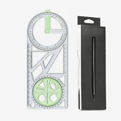 Geometry Ruler Rotatable Protractor Compass & Templates