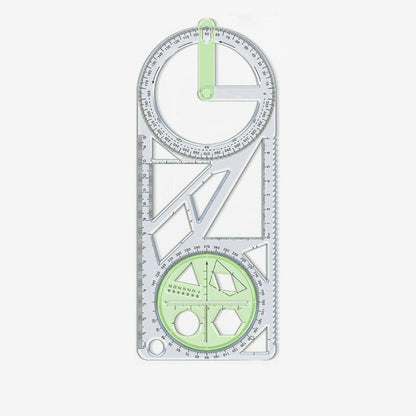 Geometry Ruler Rotatable Protractor Compass & Templates