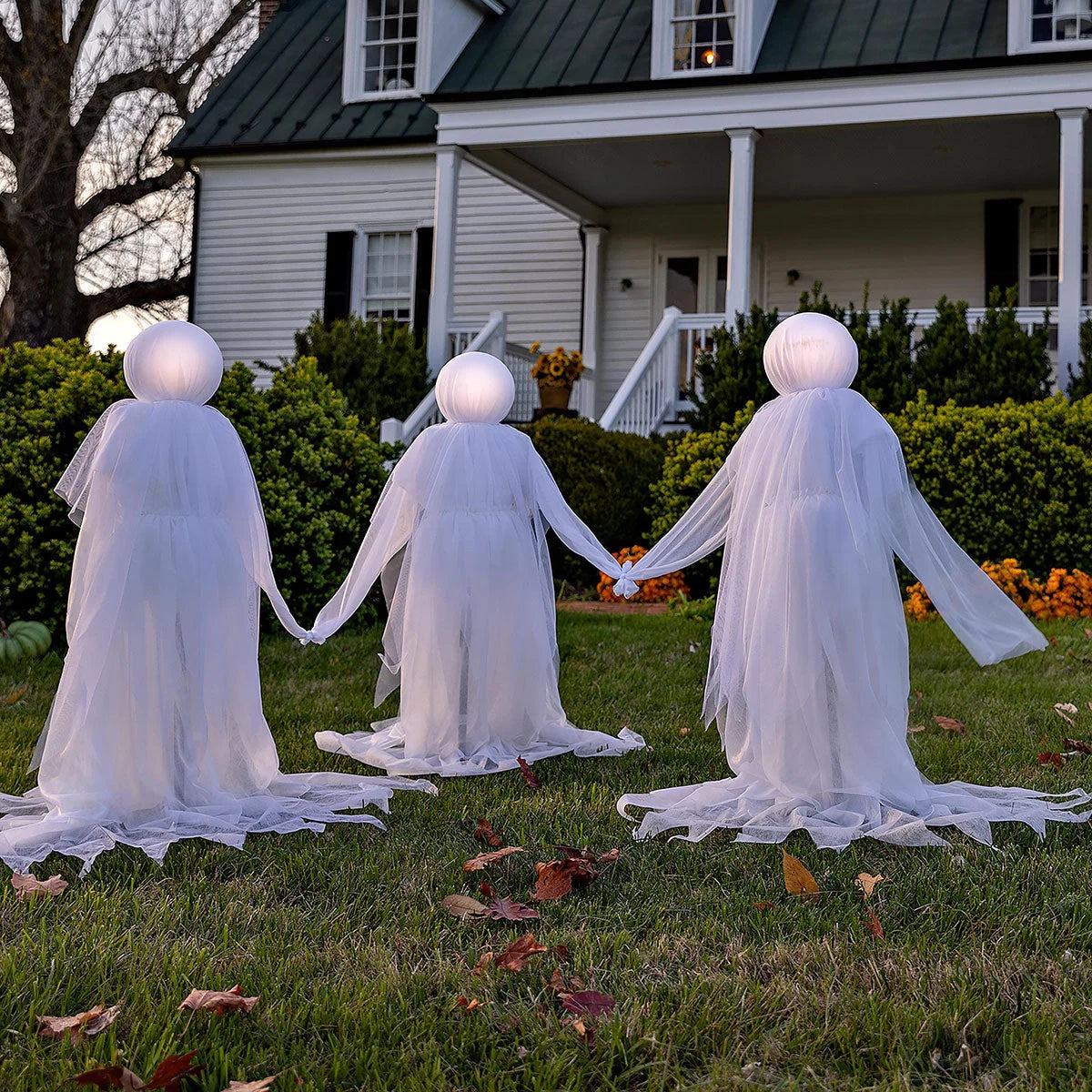 Ghost Garden Stakes Flickering Light-Up Set of 3