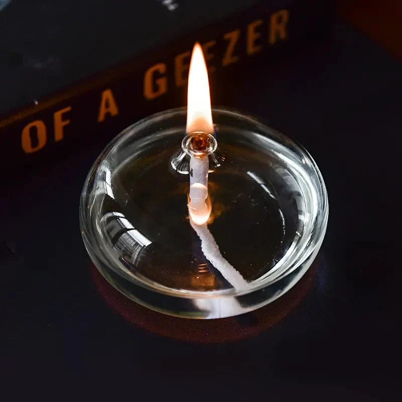 Glass Oil Lamp Included Wick Steady Flame