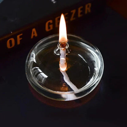Glass Oil Lamp Included Wick Steady Flame