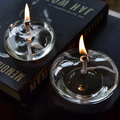 Glass Oil Lamp Included Wick Steady Flame