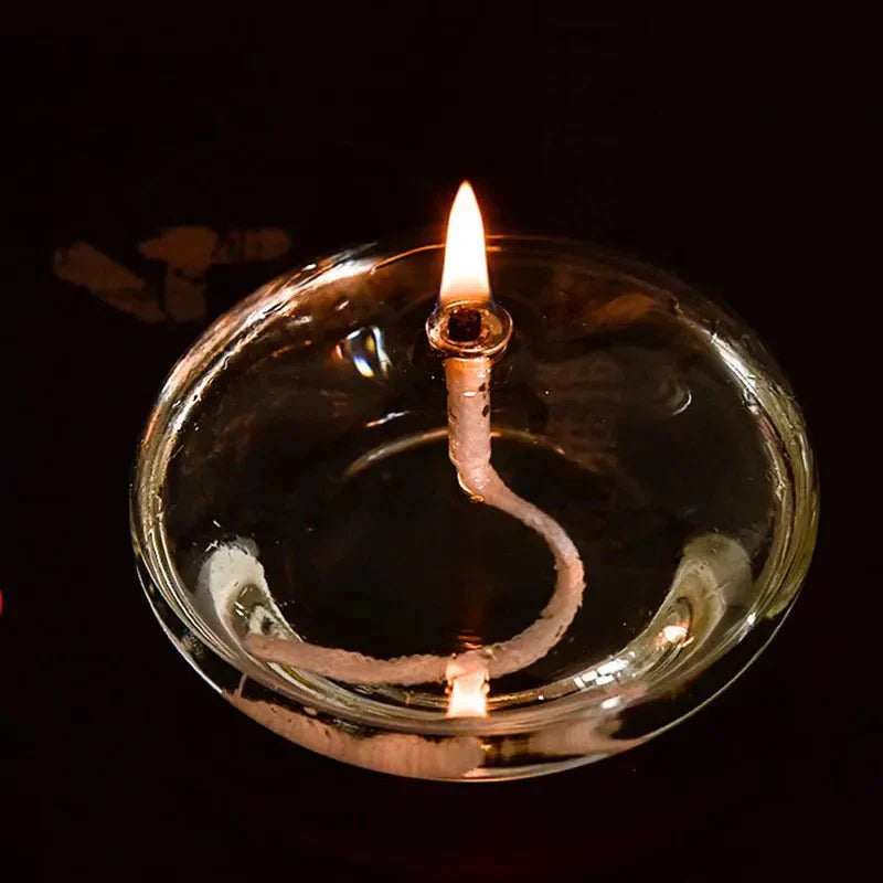 Glass Oil Lamp Included Wick Steady Flame