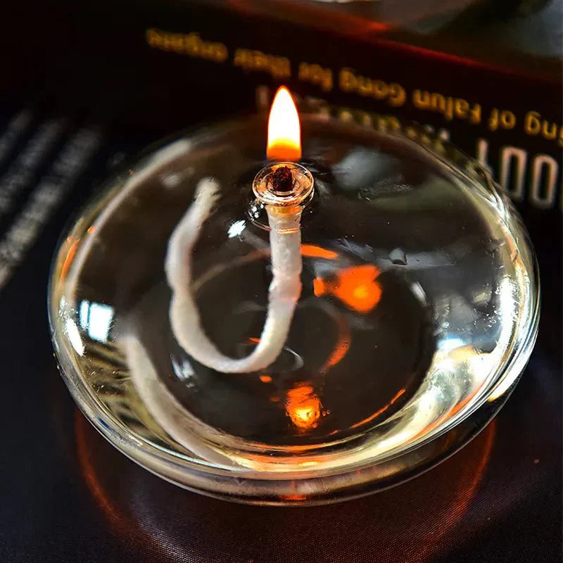 Glass Oil Lamp Included Wick Steady Flame