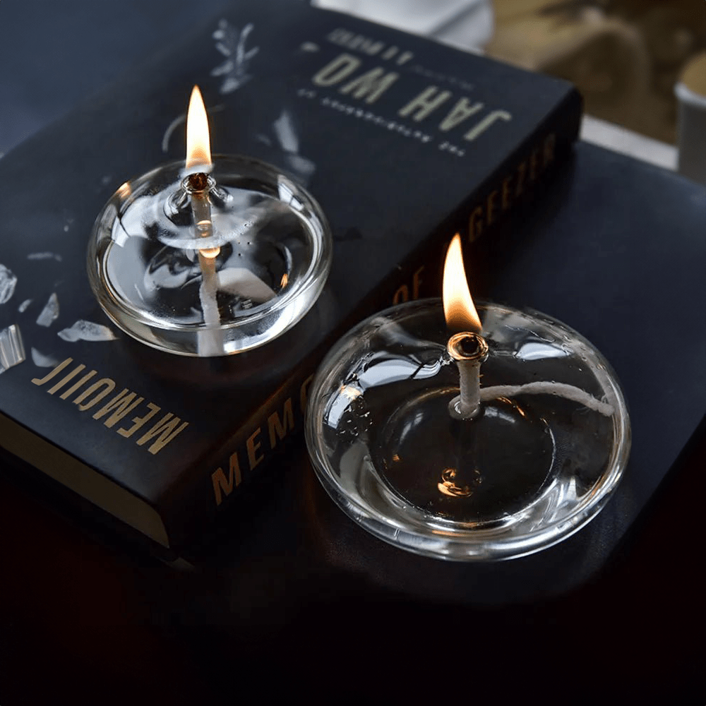Glass Oil Lamp Included Wick Steady Flame