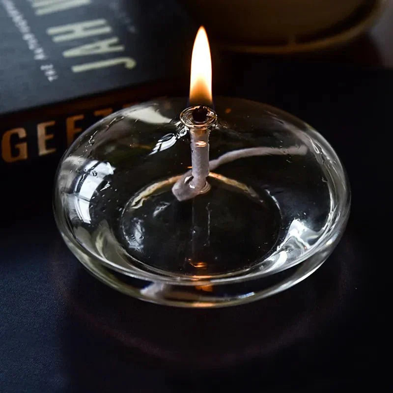 Glass Oil Lamp Included Wick Steady Flame